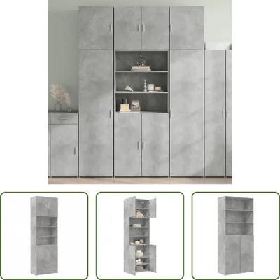 Produktbild von The Living Store Highboard Betongrau 80x42,5x249 cm Holzwerkstoff