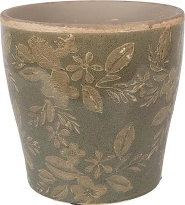 Image de Clayre & Eef Pot de fleurs Ø 14x13 cm Vert Céramique