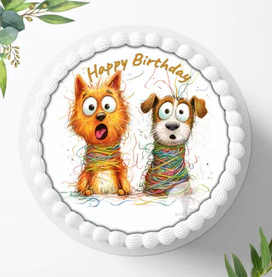 Produktbild von Für die Geburtstags Torte ein Tortenaufleger, Zuckerbild mit dem Motiv: Fellnasen, Essbares Foto für Torten, Fondant, Ø 20cm, 2399z