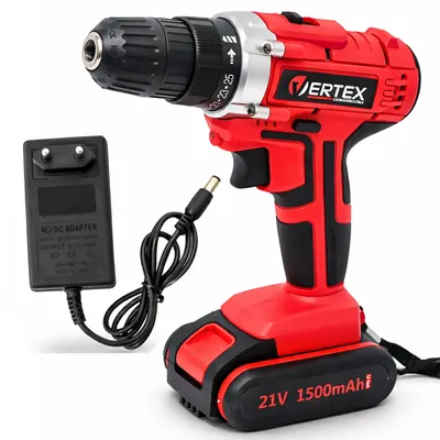 Zdjęcie produktu dla Wiertarko-wkrętarka 21V, 32Nm, Akumulator Li-ion + Ładowarka, Do domu i Warsztatu