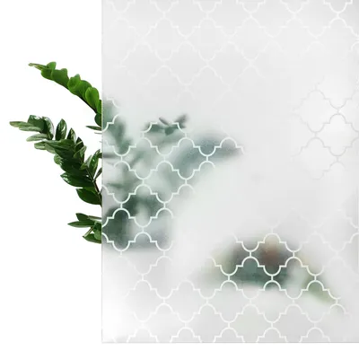 Produktbild von Selbstklebend Fensterfolie 45x50 cm - Arabeske - Klebefolie Fenster Sichtschutz mit Dekor-Effekt - Sichtschutzfolie Fenster Lichtdurchlass für mehr Privatsphäre im Bad oder Büro