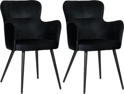 Produktbild von 2er-Set Armlehnenstühle Wing - Schwarz