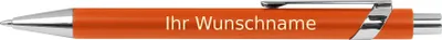Produktbild von Kugelschreiber aus Metall mit Gravur / mit Applikationen / Farbe: orange