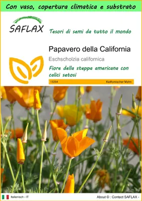 Immagine prodotto di SAFLAX Garden to go - Papavero della California - 1500 semi - Eschscholzia
