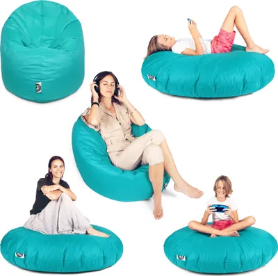 Produktbild von Sit&Joy Sitzsack 2 in 1 Sitzkissen Bodenkissen für Erwachsene & Kinder - Gaming mit Füllung Kissen Sessel BeanBag in 3 Größen und 27 Farben erhältlich mit Reißverschluss (Ø 145cm)