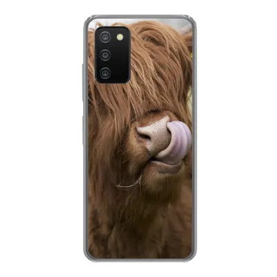 Produktbild von MuchoWow® Handyhülle Schutzhülle Hülle für Samsung Galaxy A03s Schottischer Highlander - Braun - Kuh Silikon Softcase Handy Hülle - Schutz