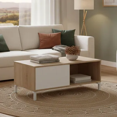 Image de Axinia - Table basse, 100x40x50h cm Chêne brun