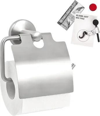 Produktbild von bremermann Bad-Serie PIAZZA - Toilettenpapierhalter mit Blende, Edelstahl matt