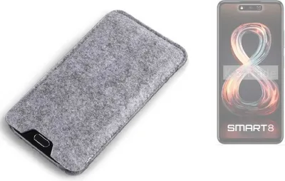 Produktbild von K-S-Trade Filz Handyhülle kompatibel mit Infinix Smart 8 Schutzhülle Filztasche Filz Tasche Case Sleeve Handy Hülle Filzhülle grau