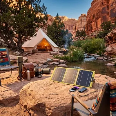 Faltbares Solarpanel 40 W, ETFE, wasserdicht, USB-C/DC, tragbar