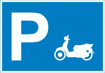 Produktbild von Motorroller Parkplatz Schild waagerecht A6 (105x148mm)