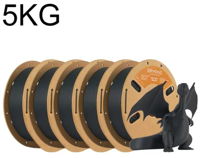 Obrázek produktu pro Filament pro 3D tisk PLA – matný, vysokorychlostní – 1,75 mm ±0,03 mm – pro FDM tisk 30–500 mm/s – cívka 5 kg – černý