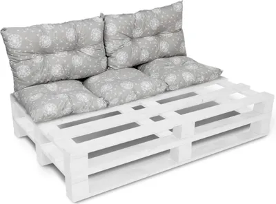 Produktbild von Amilian Palettenkissen SET Gartenkissen mit Rückenkissen Bankauflage Kissen Sitzpolster für Europaletten Sitzkissen: 40x120cm + 2 x40x60cm