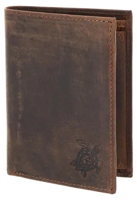 Produktbild von oxmox Leder Geldbörse Leather RFID Protect Kombibörse Turtle 2.0 Embossed Vintage Dark Brown dunkelbraun