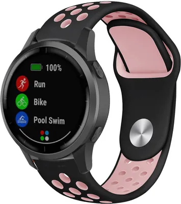 Produktbild von Strap-it Garmin Vivoactive 4 Sportarmband - 45mm - Schwarz / Rosa