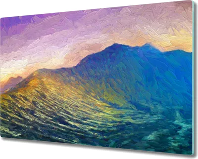 Produktbild von Coloray Hackbrett Kochplattenabdeckung Herdabdeckplatte 80x52 cm Schneidebrett Küchenbrett - berg Himmel