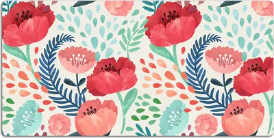 Produktbild von Schreibtischmatte Tischunterlage 100x50 cm Mauspad - Rote Mohnblumen