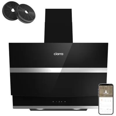 Obrázek produktu pro CIARRA, odsávací digestoř, šířka 60 cm, energetická třída A+++, výkon 692 m³/h, Wi-Fi + aplikace, dotykové ovládání, režim Booster, model VM6736NB