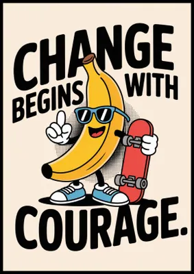 Produktbild von Poster 70x100cm Motivational Affirmation Retro Vintage fürs Wohnzimmer Change