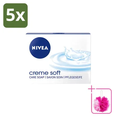 Productafbeelding van 5 x Nivea Creme Soft zeep, 100 g - voordeelverpakking - 5 stuks