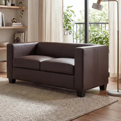 Obrázok produktu pre 2-miestna pohovka lounge sofa Lille ~ Imitácia kože, káva