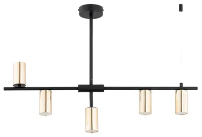 Zdjęcie produktu dla Lampa wisząca SAUR czarno-złota 5xGU10x10W metal wym:54x81x10cm IP20 Alfa