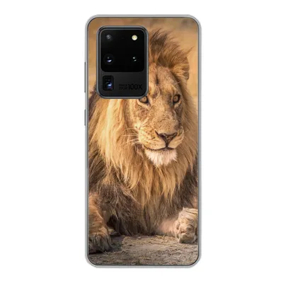 Produktbild von MuchoWow® Handyhülle Schutzhülle Hülle für Samsung Galaxy S20 Ultra Löwe - Nahaufnahme - Savanne Silikon Softcase Handy Hülle - Karteninhaber