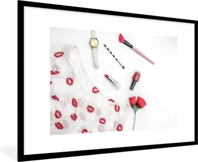 Produktbild von MuchoWow® MuchoWow® Gerahmtes Poster Make-up mit einer Uhr 90x60 cm - Poster mit zchwarzem Bilderrahmen - Wanddekoration - Fotos