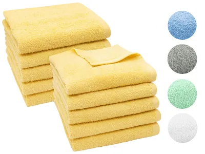 Produktbild von 10er Set Handtuch, 100% Baumwolle, 50x100 cm, gelb