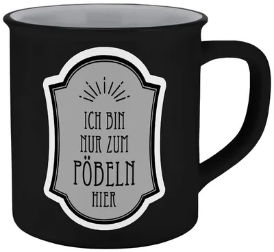 Keramikbecher 400 ml schwarz spülmaschinenfest mikrowellengeeignet