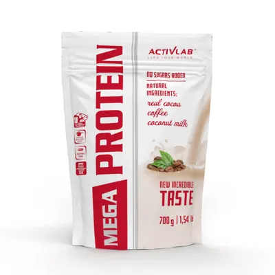 Zdjęcie produktu dla Mega Protein 700g, białko serwatkowe z kreatyną i tauryną smak kawa Activlab