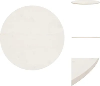Produktbild von vidaXL Tischplatte Weiß Ø80x2,5 cm Massivholz Kiefer -  Tischplatten