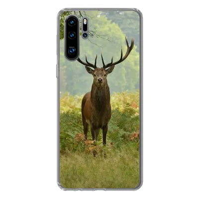 Produktbild von MuchoWow® Handyhülle Schutzhülle Hülle für Huawei P30 Pro Rothirsch - Natur - Grün Silikon Softcase Handy Hülle - Schutzdeckel