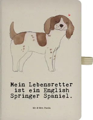 Produktbild von Mr. & Mrs. Panda Skizzenbuch English Springer Spaniel Lebensretter - Transparent - Geschenk, Journal, a5 kladde, notizbuch, Adressbuch