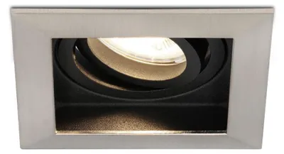 Image de HOFTRONIC - Spot LED encastrable carré 4W 345lm 4000K GU10 inox orientable dimmable