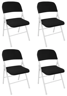 Stretch-Stuhlhussen aus Samt, 4er-Set, abnehmbar, waschbar