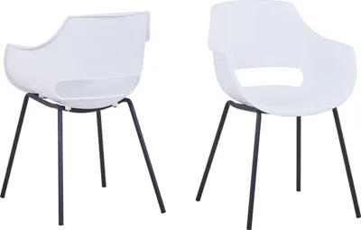 Produktbild von SIT Möbel Stuhl 2er-Set | Sitzschale Kunststoff weiß | Gestell Metall schwarz | B 51 x T 57,5 x H 85 cm | 02459-10 | Serie SIT&CHAIRS