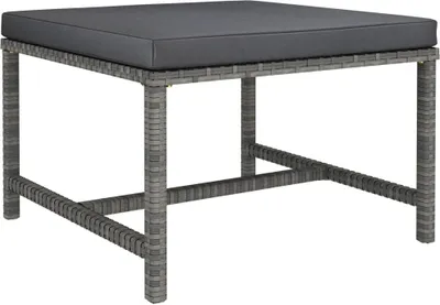 Produktbild von Modular-Fußhocker mit Kissen Grau Poly Rattan