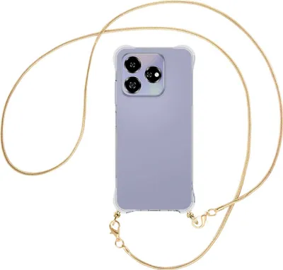 Produktbild von Handykette Backcover-Schutzhülle mit Band (Metall goldfarben) für ZTE Axon 60 4G/Blade V60 4G - goldfarbene Snake-Kette