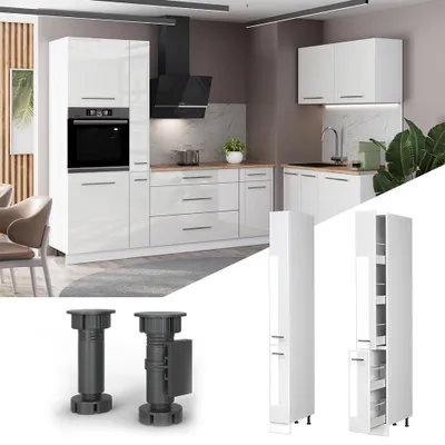 Image de Meuble haute de cuisine Vicco Fame-Line Blanc Haute brillance/Blanc 20cm, Model 61647