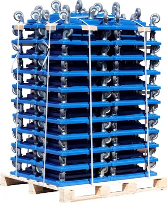 Produktbild von Palette Transportroller 600 x 400 mm - 77 Stück - blau