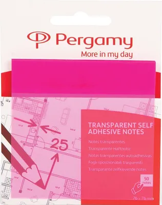 Image de Pergamie – notes transparentes, ft 76 x 76 mm, 50 feuilles, rose
