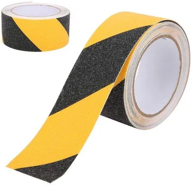 Productafbeelding van Reflecterende veiligheidsband, zwart-geel, 50 mm x 5 meter