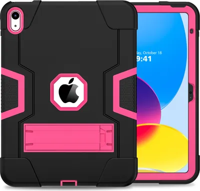 Obrázek produktu pro Pouzdro pro iPad 10th Gen 2022 10,9", Hybridní třívrstvé robustní nárazuvzdorné ochranné pouzdro se stojánkem modré Růžový