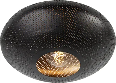 Produktbild von Smarte Deckenleuchte Schwarz mit Gold 40 cm inkl  Wifi G95 Radiance