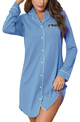 Image de Chemise de nuit pour femmes, manches longues, col en V