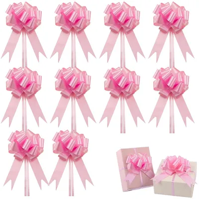 50 Zugschleifen rosa 50x1,8 cm für Geschenke & Deko