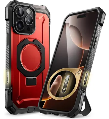 Zdjęcie produktu dla Etui ochronne z podstawką dla iPhone 16 Pro Max (6,9 cala), kolor czerwony, z funkcją MagSafe, wytrzymałe