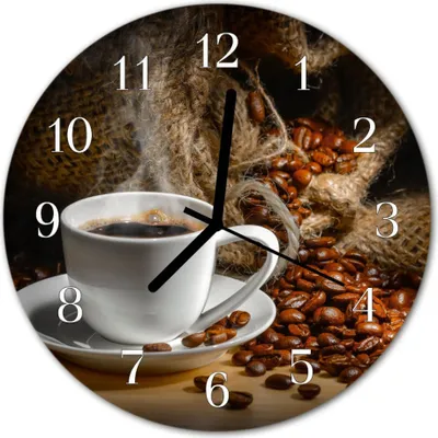 Produktbild von Glasuhr Wanduhr Küchenuhr Echt-Glas 30fi cm Kaffee braun