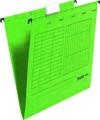Produktbild von FALKEN 5x Hängemappe Recycling DIN A4 seitlich offen grün